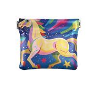 Unicorns Stars Dopamine Color Fashion Women's Leather Coin Change Purse Portable Card Cases Money Organizers for Women monedero para Mujer Pequeno