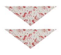 Unicorns Vintage Valentine's Day Peach Dog Bandanas Unique Shape Adjustable Fit Scarf Handkerchief Cute Pet Holiday Accessories Decor for Dogs Cats