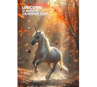 Unicorns Wall Calendar, A3 Size, Wire-Bound, Full Colour, Free Pack of Calendar Stickers