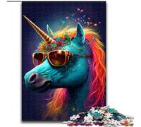 Unicorns with Glasses Jigsaw Puzzles for Adults 1000 Piece Difficult Puzzles for Adults DIY Decoration, Brain Challenge, for Adult, Family, size 50x75cm