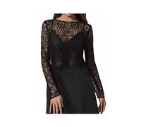 Unicra Bride Lace Bolero Longs Sleeve Wedding Bolero Lace Topper Lace Bridal Crop Top Dress Cape Jacket Accessories for Women and Bridesmaid Black