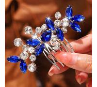 Unicra Bride Wedding Hair Comb Crystal Hair Accessories Bridal Hair Pieces for Women and Girls (Blue)