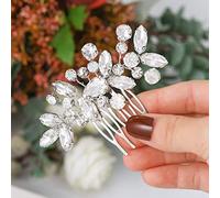 Unicra Bride Wedding Hair Comb Crystal Hair Combs Accessories Bridal Hair Pieces for Women and Girls (Silver)