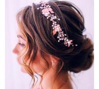 Unicra Bride Wedding Hair Vine Flower Headband Simple Leaf Headpiece Bridal Hair Accessories for Women and Girls(Rose gold)