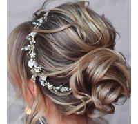 Unicra Bride Wedding Hair Vine Silver Flower Hair Accessories Crystal Bridal Vines Headpiece for Women and Girls