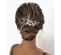 Unicra Crystal Bride Wedding Hair Pins Silver Rhinestone Clips Headpiece Bridal Hair Accessories for Women and Bridesmaid