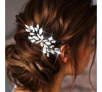 Unicra Silver Bride Wedding Hair Comb Opal Crystal Headpiece Rhinestone Bridal Hair Combs Accessories for Women and Girls