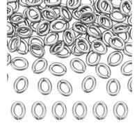 UNICRAFTABLE About 100Pcs 304 Stainless Steel Open Jump Rings Oval Strong Bottom Circle Diameter 11.5mm Connectors for Jewelry Making Jewelry Accessory 13 Gague