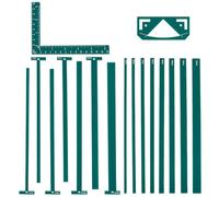 UNICRAFTALE 1 Set 17PCS Green Acrylic Book Binding Package Bookbinding Easy Scrapbooking Tool Templates T-Shaped Rulers for Junk Journal Handbook Handmade Tools