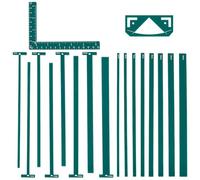 UNICRAFTALE 1 Set 18 Pcs Flexible Acrylic Bookbinding Templates Book Binding Package Teal Bookbinding Easy Scrapbooking Tool T-Shaped Rulers for Bookbinding Scrapbooking Handmade Tools Supplies