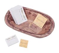 UNICRAFTALE 1 Set 21.7x13x4.7cm Resin Prayer Dough Bowl Hand Crafted Wood Decorative for Bread Fruit Home Decor Table Centerpiece Decor Bowl for Farmhouse Country Restaurant Cafe Decoration