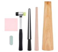 UNICRAFTALE 1 Set 4pcs Ring Bracelet Sizer Measuring Tool Bangle Ring Enlarger Stick Mandrel with Double-Faced Soft Plastic Mallet Jewelry Sizing Tool Bangle Shaper Tool Repair