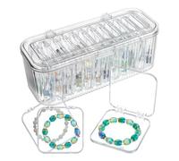 UNICRAFTALE 1 set Acrylic Bracelet Jewelry Storage Organizer Box 12-Cube Stackable Bangle Storage Case 24x10.8x9.65cm Plastic Rectangle Holder Organizer Case For Earrings Rings Necklaces Brooch