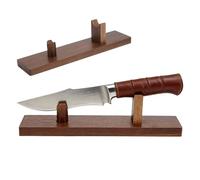 UNICRAFTALE 1 Set Wood Knife Display Stand for Fixed Blade Pocket Knife | Brown Single Knife Holder,Solid Wood,27x6.5x7cm,For Kitchen,Living Room,Rustic Cabin Home Decor,Fixed Blade Knife Collection