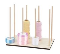 UNICRAFTALE 1 Set Wooden Ribbon Rack Storage Ribbon Organizer Spool Holders Tape Organizer Wire Spool Stand Holder for Sewing Craft Mesh Wreath Crochet Roll Florist Arts Wrapping Gift