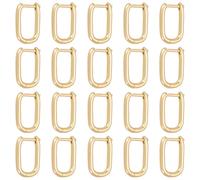 UNICRAFTALE 10 Pairs Real 18K Gold Plated Huggie Hoop Earring 16mm Rectangle Endless Hoop Ear Stainless Steel Huggie Earrings Small Sleeper Piercing Earrings Set for DIY Earring Making