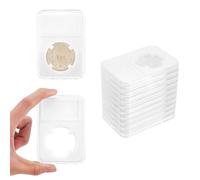 UNICRAFTALE 10 Pcs GPPS Coin Slab Storage Box 85x8x59mm Coin Slabs Display Holder White Rectangle Clear Case for Slab Coins Collection Display Organizer Gift Ready Inner Diameter 30mm