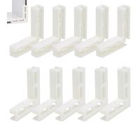 UNICRAFTALE 10 Pcs Photograph Backdrop Board Bracket 65x65x13mm Vertical Background Holder Stand Plastic L Corner Brackets Beige Adjustable Backdrop Holder for Jewelry Makeup Product Photography