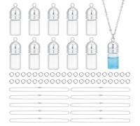 UNICRAFTALE 10 Sets Glass Vial Necklace Making Kit Glass Vial Pendant Necklace Wish Bottles Hourglass Memorial Keepsake Cremation Ashes Holder Memory Container with 50Pcs Open Jump Rings for Women