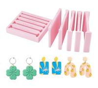 UNICRAFTALE 10 Sizes Snake Earring Maker Pink Handheld Plastic Polymer Clay Roller Tool 90x80x62mm Plastic Polymer Clay Hoop Roller for Jewelry Making Snake Earring