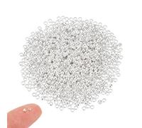 UNICRAFTALE 1000Pcs Round Crimp Beads 925 Sterling Silver Plated Rondelle Spacer Beads Tiny Crimps Bead Metal Bead Findings for DIY Bracelet Necklace Jewelry Making Hole 1.2mm