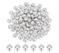 UNICRAFTALE 100pcs 3D Puffy Heart Charm Tiny Love Pendant CCB Plastic Pendants Peach Heart Charms Platinum Dangle Pendants for DIY Bracelet Necklace Earring Jewelry Making
