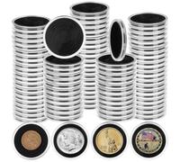 UNICRAFTALE 100Pcs 5cm Round Dollar Coin Holders for Collection | Clear Plastic,Adjustable Gasket,Fits Morgan Silver Dollar,5cm Round,Cent Collection Protection