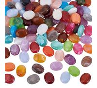 UNICRAFTALE 100Pcs Acrylic Spacer Beads Imitation Gemstone Beads Colorful Tiny Loose Bead Durable Oval Bead for DIY Bracelet Necklace Jewelry Making Craft Hole 2mm