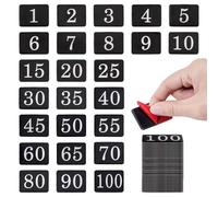 UNICRAFTALE 100Pcs Aluminum Numbered Tags 1-100 Metal Lockers Number Tags 4x3cm Rectangle Locker Number Plates with Self-Adhesive Tape for Door Locker Office House Classroom
