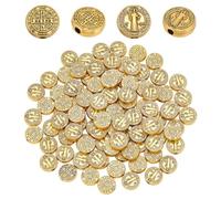 UNICRAFTALE 100Pcs Antique Golden Benedict Beads 9.5x3mm Flat Round Catholic Charm Spacers Double-Sided Catholic Medal Bead for Necklace Bracelet Jewelry Making