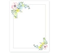 UNICRAFTALE 100Pcs Flower Letter Paper Decorative Printer Stationery for Spring Celebration Wedding Invitation Baptism Office Correspondence 27.9x21.6cm