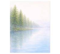 UNICRAFTALE 100Pcs Forest Lake Decorative Printer Paper Stationery Paper Letter Papers for Wedding Invitation Baptism Office Church Spring Gala 27.9x21.6cm