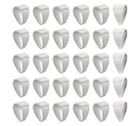 UNICRAFTALE 100pcs Stainless Steel Snap on Bails Silver Tone Pinch Bails Metal Pushed Clasps Pendant Bails Connectors for Jewelry Pendant Making 11x8x7mm