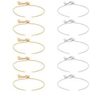 UNICRAFTALE 10Pcs 2 Colors Adjustable Slider Bracelet Stainless Steel Bracelet Chain Slider Extender Chains Link Chain with Stopper Bead Bracelet Snake Chains Supplies for DIY Craft 20cm Long