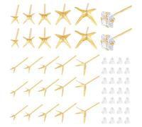 UNICRAFTALE 10Pcs 925 Sterling Silver Prong Earring Settings 5 Sizes Golden Stud Earring Findings Metal Claw Earring Posts Beads Rhinestone Component Prong Earring Blanks for Jewelry Making