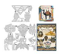 UNICRAFTALE 10Pcs Ancient Egypt Elements Cutting Dies for Card Making Egyptian Patterns Metal Die Cuts Embossing Carbon Steel Stencils Template for DIY Scrapbooking Paper Album Craft Decor