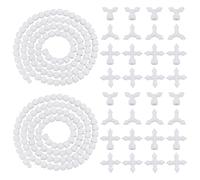 UNICRAFTALE 10Pcs White Doll Armature Set 1 Yard 9.5mm Movable Skeleton Armature with 4Y and 4X Chest Connectors Plastic Puppet Body Figure Frame for Stuffed Animal Bear Dolls Making DIY Crafts