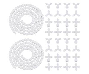 UNICRAFTALE 10Pcs White Doll Armature Set 9.5mm Movable Skeleton Armature with 4Y and 4X Chest Connectors Plastic Puppet Body Figure Frame for Stuffed Animal Bear Dolls Making DIY Crafts for Adult