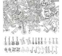UNICRAFTALE 112Pcs 14 Styles Antique Silver Tibetan Musical Instrument Charms Music Elements Pendants DIY for Necklace Bracelet Earrings Jewelry Making and Crafting