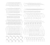 UNICRAFTALE 120pcs 12 Styles 304 Stainless Steel Earring Hooks Fish Hook Earring Wires with Spring Ball Earring Hook Ear Wire French Wire Earring for DIY Dangle Earring Making Supplies 1-2mm Hole