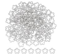 UNICRAFTALE 120Pcs Flower Bead Frame Hollow Antique Silver Flower Loose Beads for Jewelry Making Accessories Valentine's Day Birthday Christmas Pendants Decoration