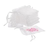 UNICRAFTALE 120Pcs White Sheer Organza Gift Bags 7x5cm Small Mesh Bags with Drawstring Breathable Storage Bag Organza Pouches for Wedding Party Christmas Favor Gift Jewelry Makeup