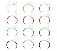 UNICRAFTALE 12Pcs 12 Colors Nylon Twisted Cord Bracelet Adjustable Slider Bracelets 17cm Bracelet with Brass Findings and Lobster Claw Clasps Bracelets for Summer Gifts Jewelry Making for Summer Gifts