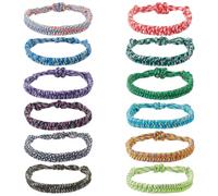UNICRAFTALE 12Pcs 12 Colors Paracord Bracelets for Men Survival Polyester Cord Bracelet Adjustable Friendship Bracelets for Outdoor Camping Climbing Jewelry Gifts