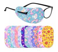 UNICRAFTALE 12Pcs 12 Styles Adjustable Eye Patch Reusable Mermaid Eye Patch Polyester Single Eyes Patches Cotton Liner Light Blocking for Glasses Left or Right Mixed Patterns 10x5cm