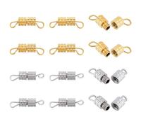 UNICRAFTALE 12Pcs 2 Colors Screw Twist Clasps Barrel Screw Clasps Stainless Steel Screw Claps Necklaces Bracelet Clasps Screw Type Connector Cord End Caps Fastener for Jewelry Making