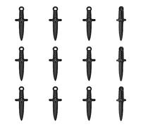 UNICRAFTALE 12pcs Black Dagger Pendants 24mm Stainless Steel Sword Charms Punk Earring Dagger Charms Metal Charm for DIY Jewelry Making