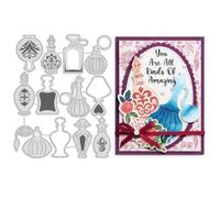 UNICRAFTALE 12Pcs Perfume Bottle Metal Cutting Dies Cosmetic Die Cut Perfume Bottle 3D Embossing Stencils for Card Making DIY Scrapbooking Decor Paper Crafts 12.3x15.6cm