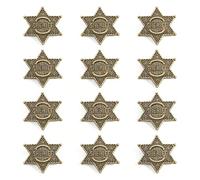UNICRAFTALE 12Pcs Sheriff Badge Police Badges Pin Metal Star Police Badges Pin Brooch Old West Prop Western Cop Badge School Carnival Prizes for Adult Party