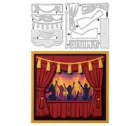 UNICRAFTALE 13Pcs Background Metal Die Cut for Card Making Stages Die Cut Curtains Cutting Dies Stage Backdrop Embossing Stencils Templateses for DIY Photo Album Card Craft Scrapbooking Decoration